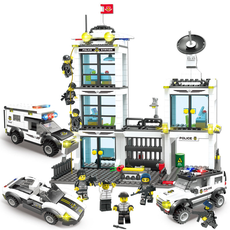 Politi byggeklosser - militær barneleker - byggeklosser sett