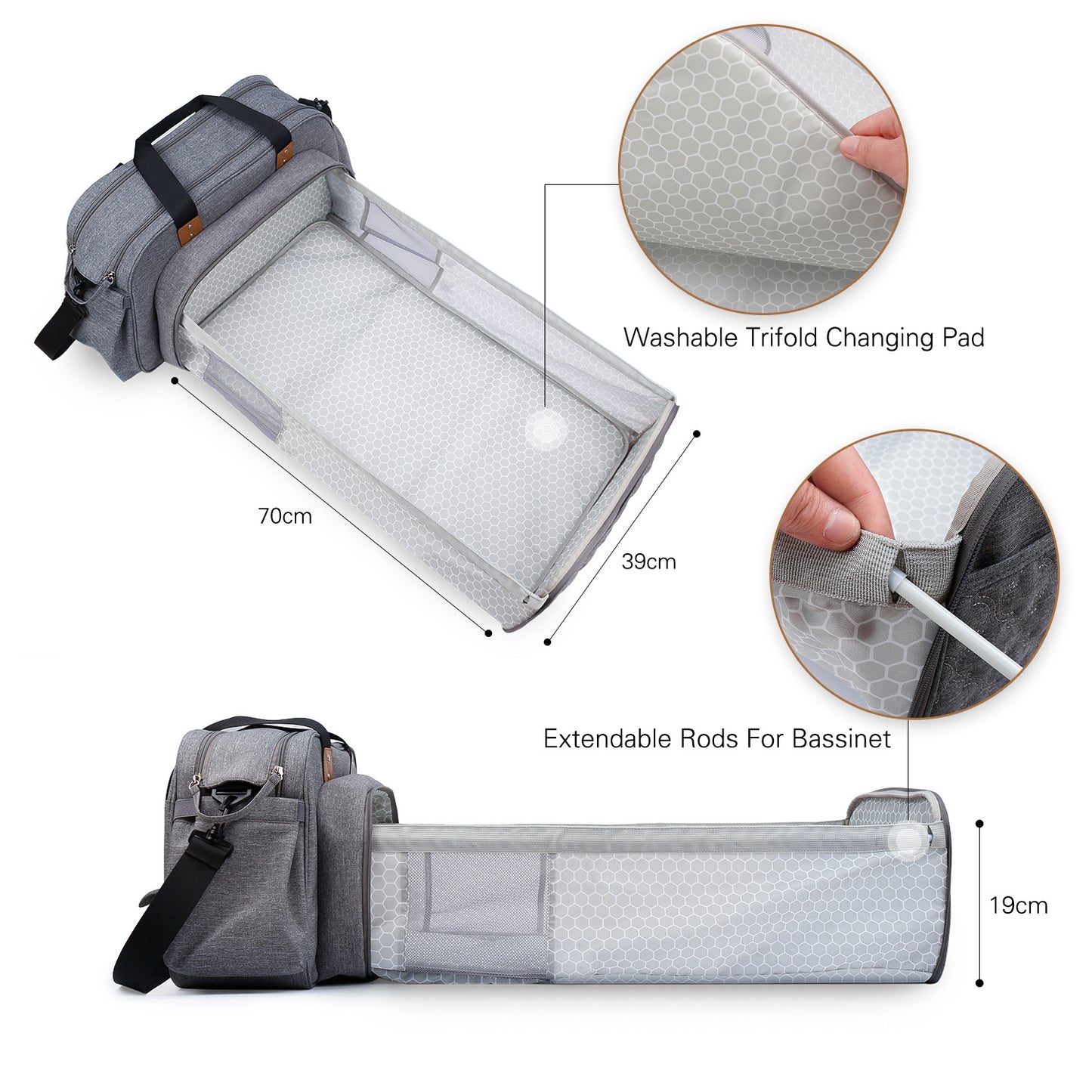 Changing bag with changing mat - all in one