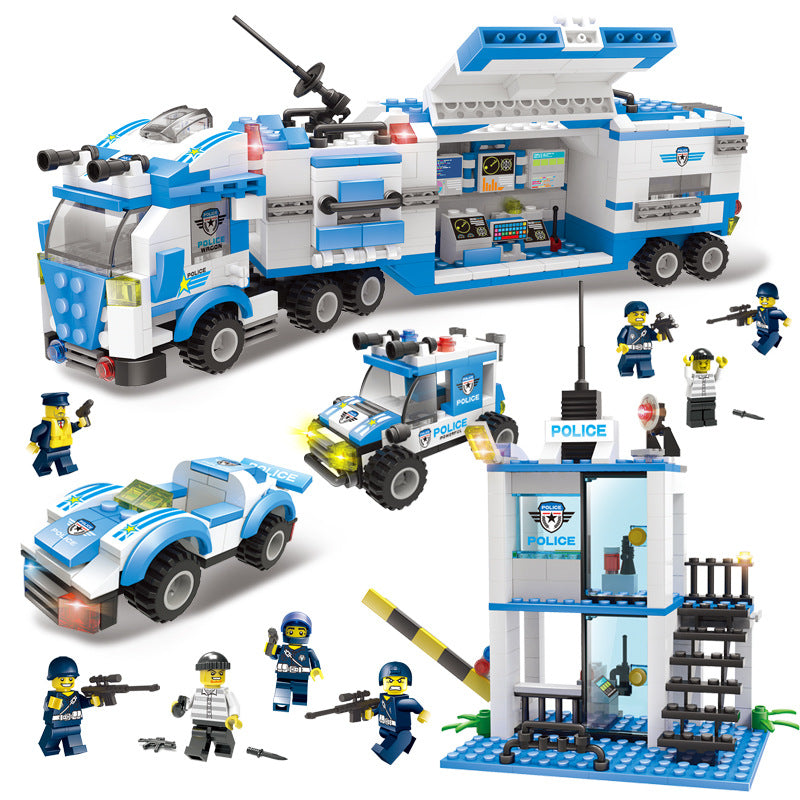 Politi byggeklosser - militær barneleker - byggeklosser sett