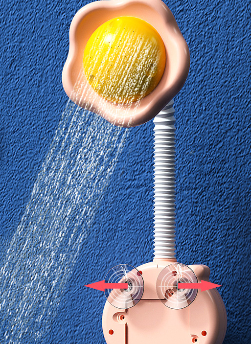 Elektrisk dusjhode som spruter vann