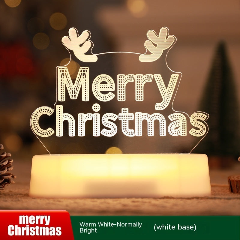 3D akryllampe – LED nattlys | Juledekorasjon og gave til barn