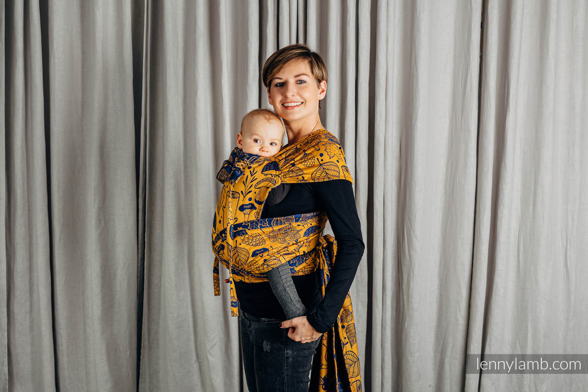 WrapTai Bæresele fa Lennylamb - 100% bomull/ UNDER THE LEAVES - GOLDEN AUTUMN