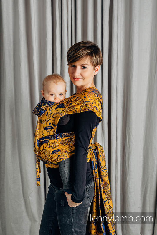 WrapTai Bæresele fa Lennylamb - 100% bomull/ UNDER THE LEAVES - GOLDEN AUTUMN