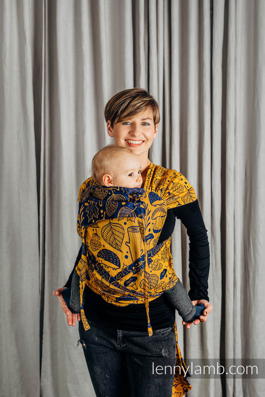 WrapTai Bæresele fa Lennylamb - 100% bomull/ UNDER THE LEAVES - GOLDEN AUTUMN