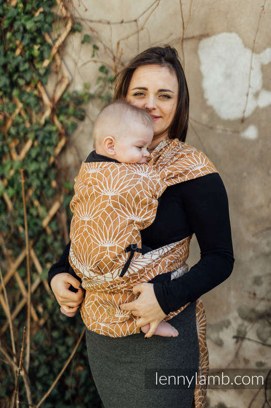 LennyHybrid Half Buckle bæresele, Standard størrelse,  100% lin - LOTUS - GOLD