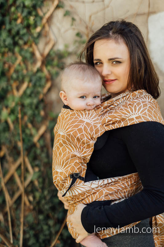 LennyHybrid Half Buckle bæresele, Standard størrelse,  100% lin - LOTUS - GOLD