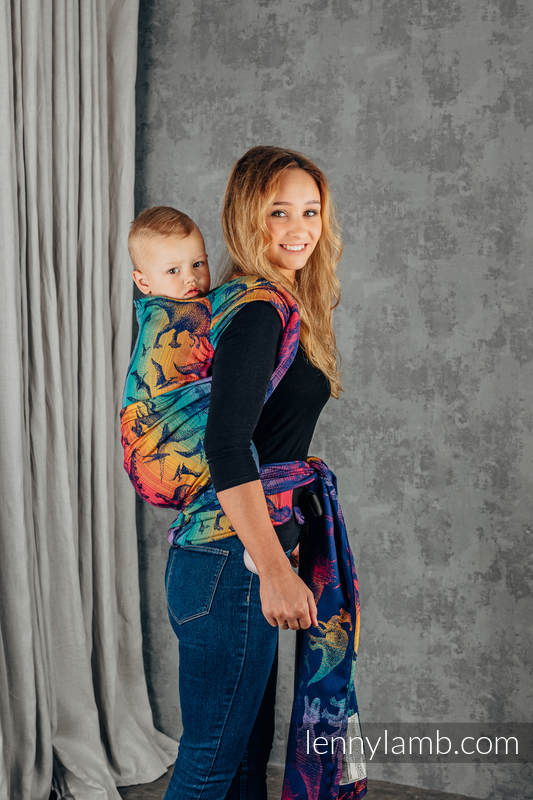 LennyHybrid Half Buckle bæresele, Preschool størrelse, 100% bomull- JURASSIC PARK - NEW ERA