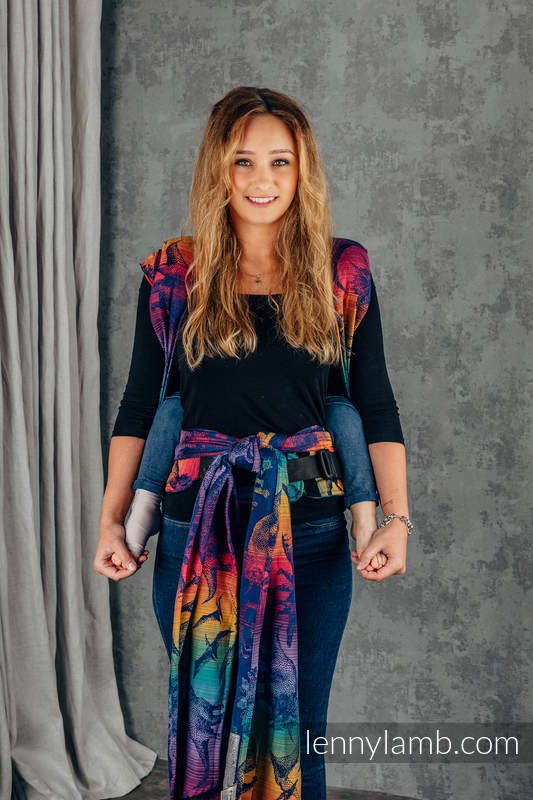 LennyHybrid Half Buckle bæresele, Preschool størrelse, 100% bomull- JURASSIC PARK - NEW ERA