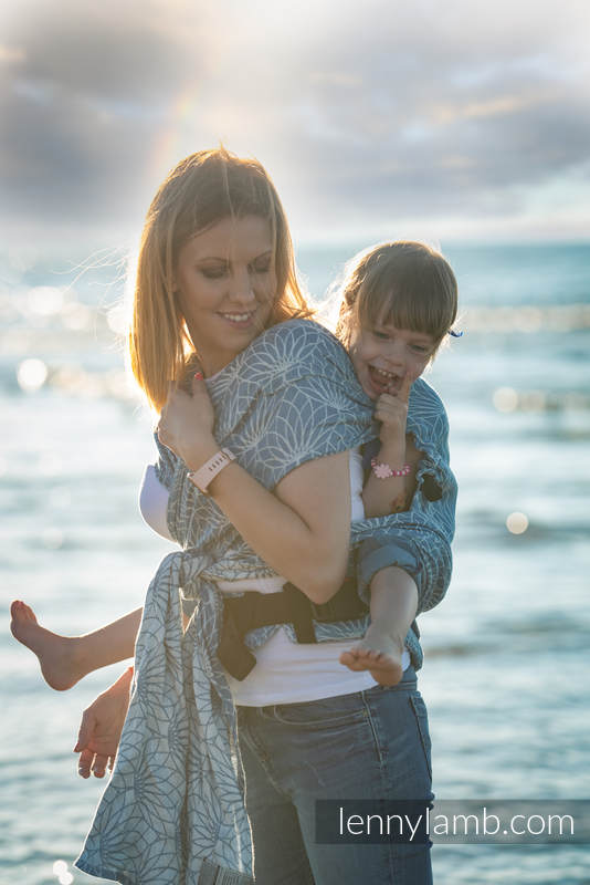 LennyHybrid Half Buckle bæresele, Preschool størrelse,  100% lin - LOTUS - BLUE