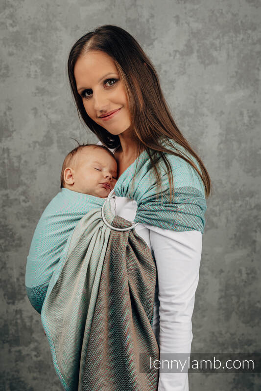Ringslynge fra lennyamb, Herringbone Weave (100% bomull) - LITTLE HERRINGBONE BABY MINT - standard 1.8m