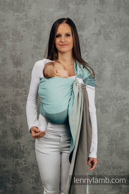 Ringslynge fra lennyamb, Herringbone Weave (100% bomull) - LITTLE HERRINGBONE BABY MINT - standard 1.8m