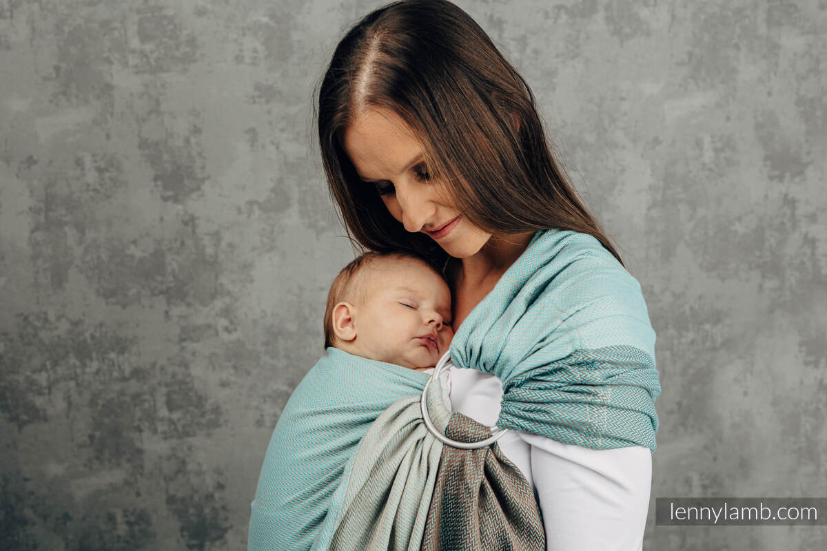 Ringslynge fra lennyamb, Herringbone Weave (100% bomull) - LITTLE HERRINGBONE BABY MINT - standard 1.8m