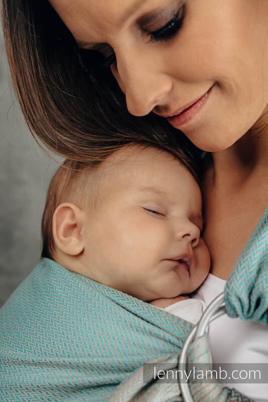 Ringslynge fra lennyamb, Herringbone Weave (100% bomull) - LITTLE HERRINGBONE BABY MINT - standard 1.8m