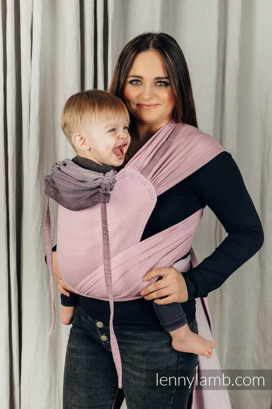 WrapTai bæresele - 100% bomull/ LITTLE HERRINGBONE OMBRE PINK
