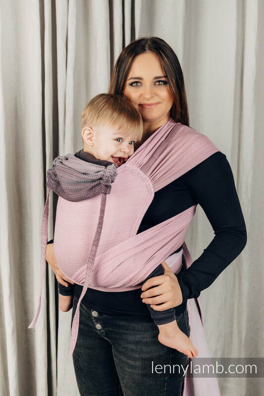 WrapTai bæresele - 100% bomull/ LITTLE HERRINGBONE OMBRE PINK