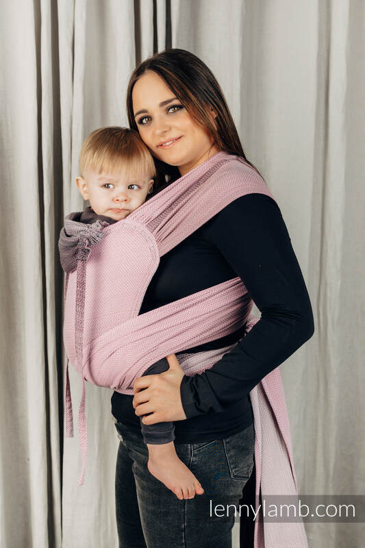 WrapTai bæresele - 100% bomull/ LITTLE HERRINGBONE OMBRE PINK
