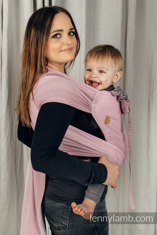 WrapTai bæresele - 100% bomull/ LITTLE HERRINGBONE OMBRE PINK