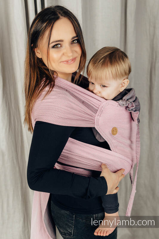 WrapTai bæresele - 100% bomull/ LITTLE HERRINGBONE OMBRE PINK