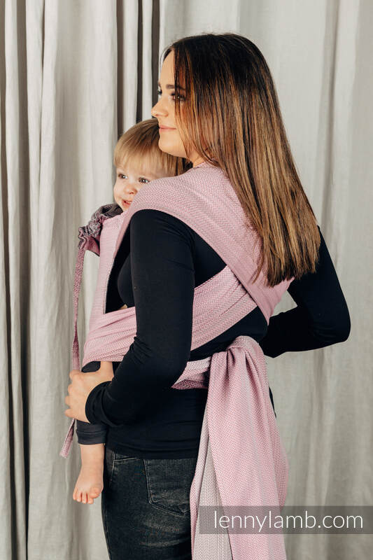 WrapTai bæresele - 100% bomull/ LITTLE HERRINGBONE OMBRE PINK
