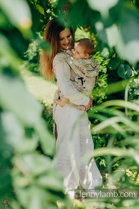 LennyHybrid Half Buckle bæresele, Standard Størrelse, (50% bomull, 50% bamboo viscose) - INFINITY - GOLDEN HOUR