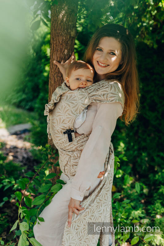 LennyHybrid Half Buckle bæresele, Standard Størrelse, (50% bomull, 50% bamboo viscose) - INFINITY - GOLDEN HOUR