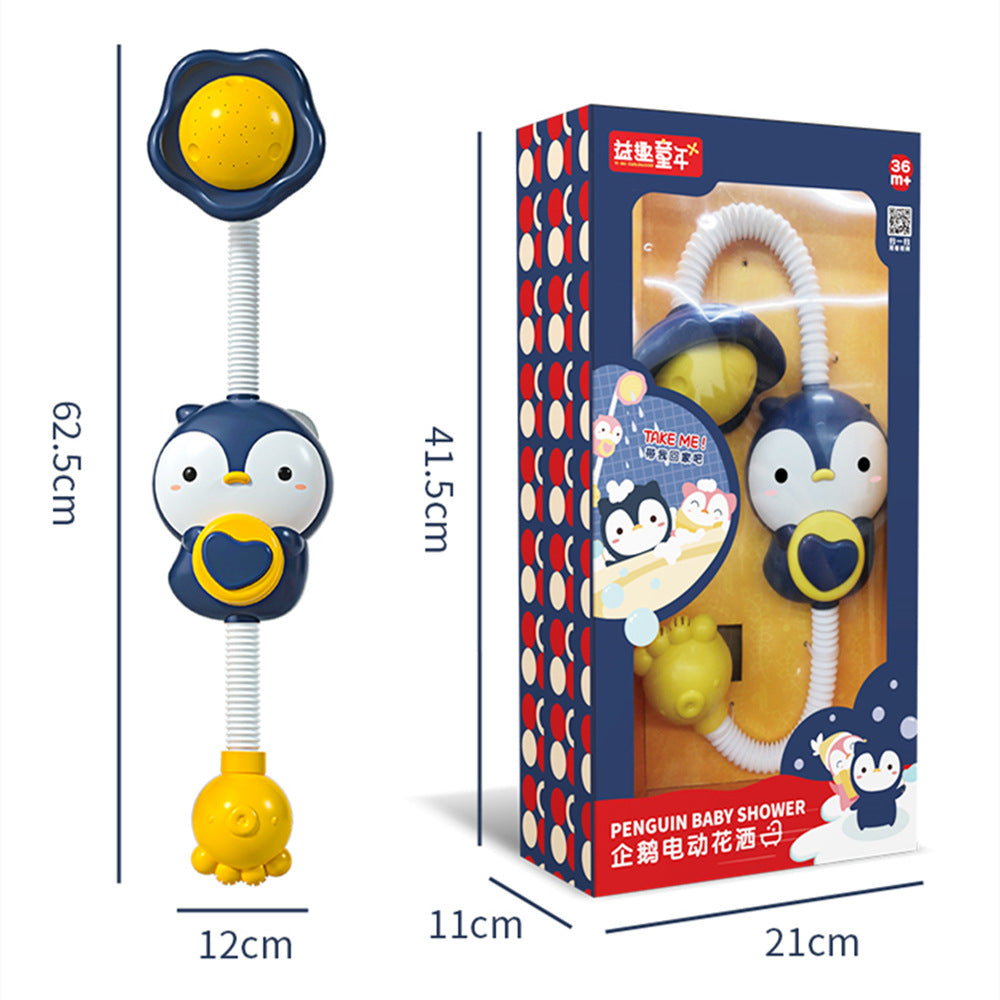 Elektrisk dusjhode som spruter vann