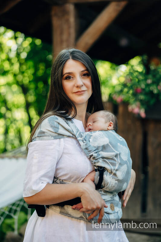 LennyHybrid Half Buckle bæresele,  100% lin - VIRIDIFLORA - ASH