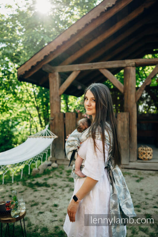 LennyHybrid Half Buckle bæresele,  100% lin - VIRIDIFLORA - ASH