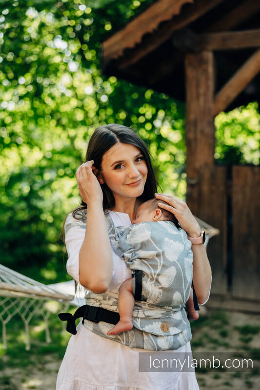 LennyHybrid Half Buckle bæresele,  100% lin - VIRIDIFLORA - ASH