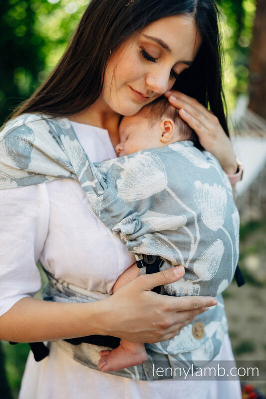 LennyHybrid Half Buckle bæresele,  100% lin - VIRIDIFLORA - ASH