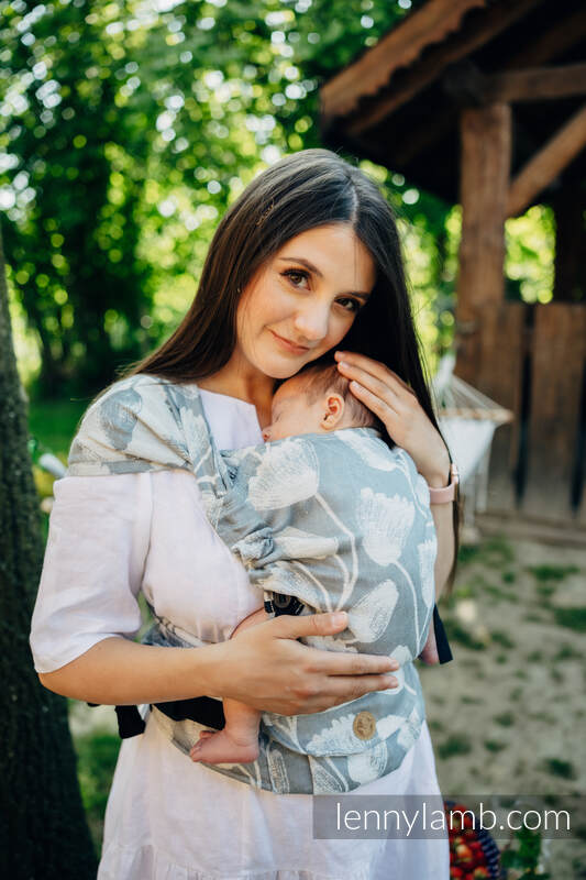 LennyHybrid Half Buckle bæresele,  100% lin - VIRIDIFLORA - ASH