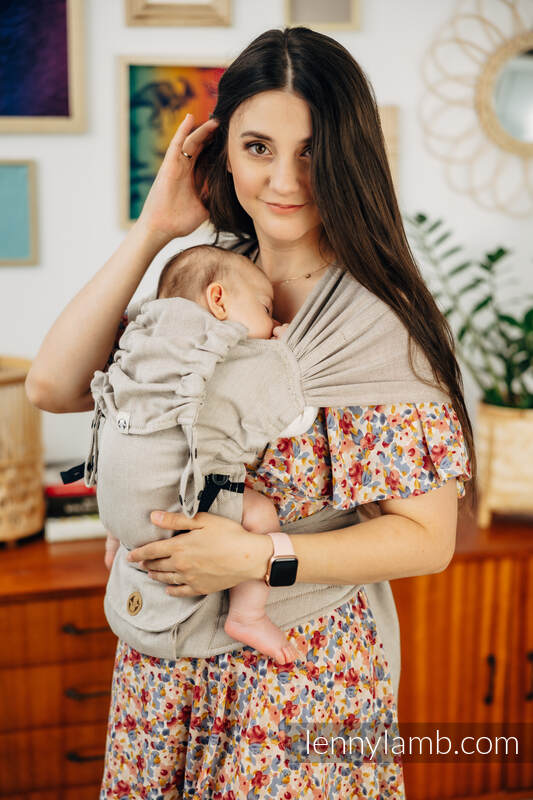 LennyHybrid bæresele, Lennylamb bæresele - 100% bomull- PEANUT BUTTER