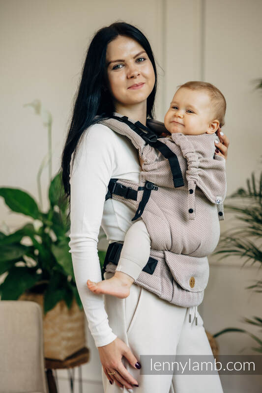 Lennylamb - LennyUpGrade bæresele - LITTLE HERRINGBONE ALMOND