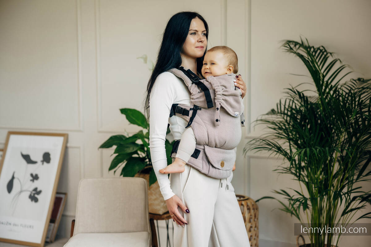Lennylamb - LennyUpGrade bæresele - LITTLE HERRINGBONE ALMOND