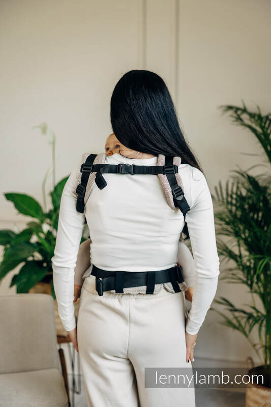 Lennylamb - LennyUpGrade bæresele - LITTLE HERRINGBONE ALMOND