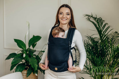 LennyLight Bæresele fra lennylamb - 100% bomull- LITTLE HERRINGBONE EBONY BLACK