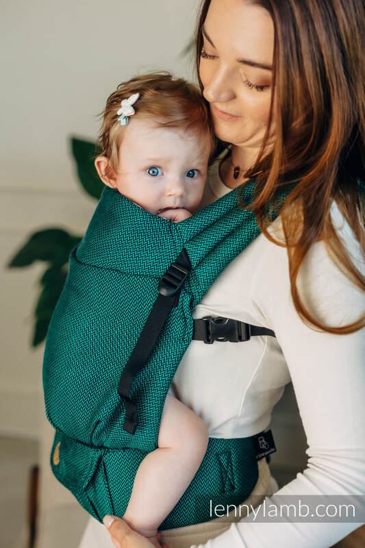 LennyLight bæresele, herringbone weave 100% bomull- EMERALD