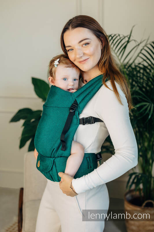 LennyLight bæresele, herringbone weave 100% bomull- EMERALD