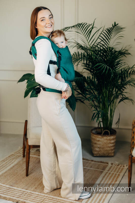 LennyLight bæresele, herringbone weave 100% bomull- EMERALD