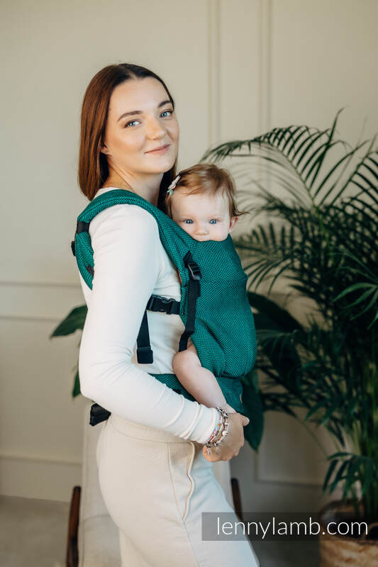 LennyLight bæresele, herringbone weave 100% bomull- EMERALD