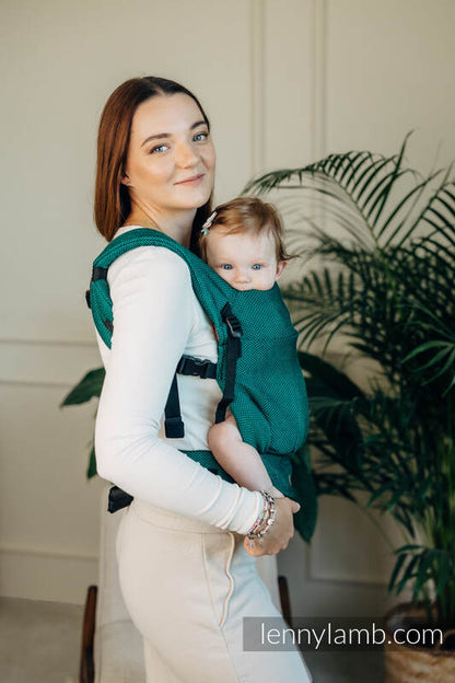 LennyLight bæresele, herringbone weave 100% bomull- EMERALD