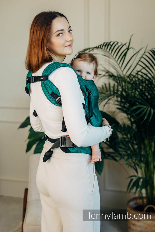 LennyLight bæresele, herringbone weave 100% bomull- EMERALD