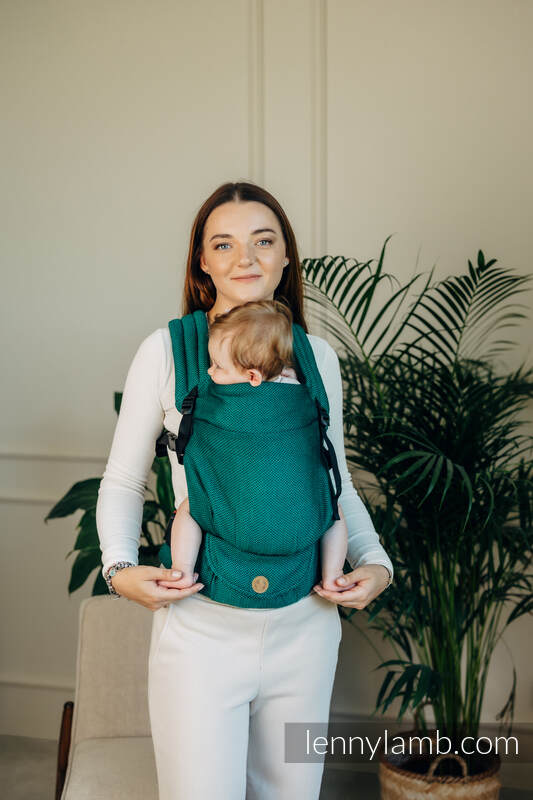 LennyLight bæresele, herringbone weave 100% bomull- EMERALD
