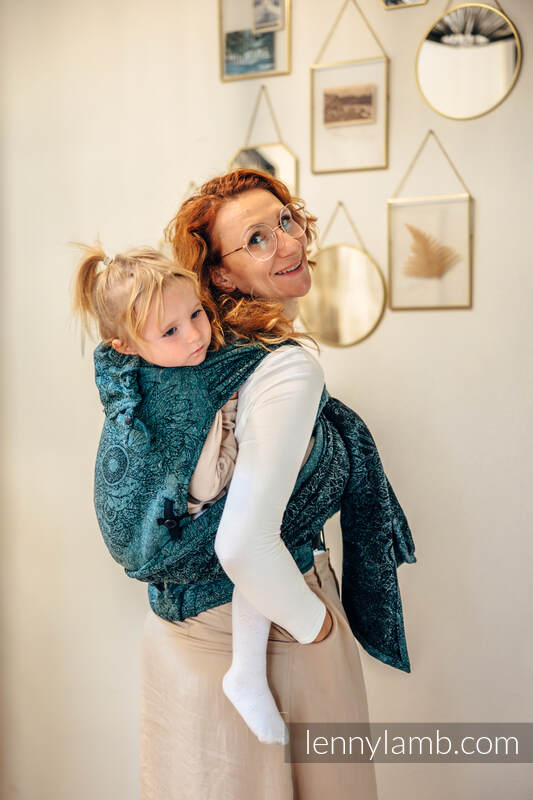 LennyHybrid Half Buckle bæresele, Preschool størrelse,  51% bomull 49% silke - WILD WINE - IVY