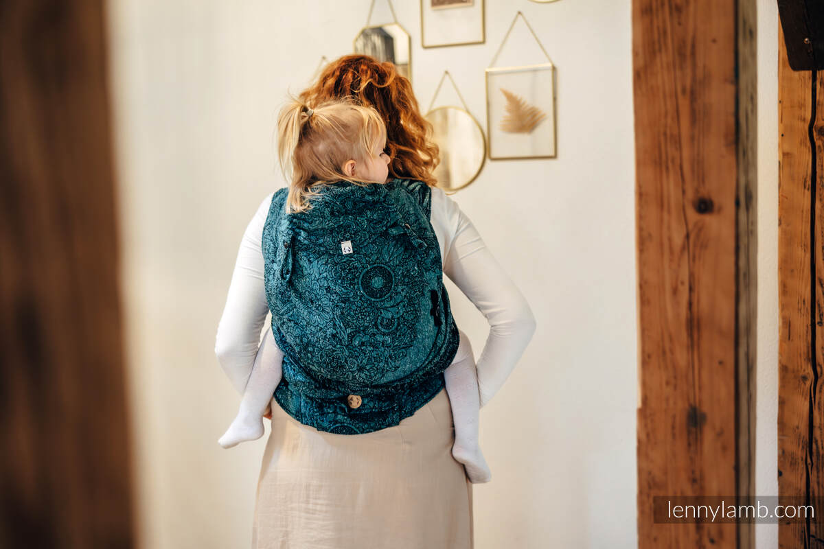 LennyHybrid Half Buckle bæresele, Preschool størrelse,  51% bomull 49% silke - WILD WINE - IVY