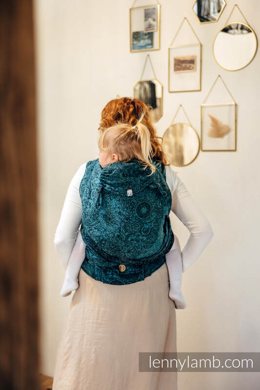 LennyHybrid Half Buckle bæresele, Preschool størrelse,  51% bomull 49% silke - WILD WINE - IVY