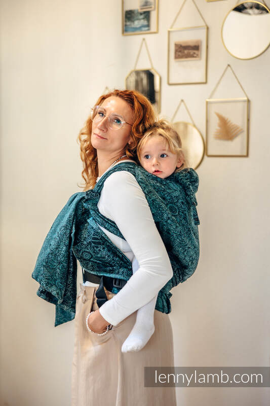 LennyHybrid Half Buckle bæresele, Preschool størrelse,  51% bomull 49% silke - WILD WINE - IVY