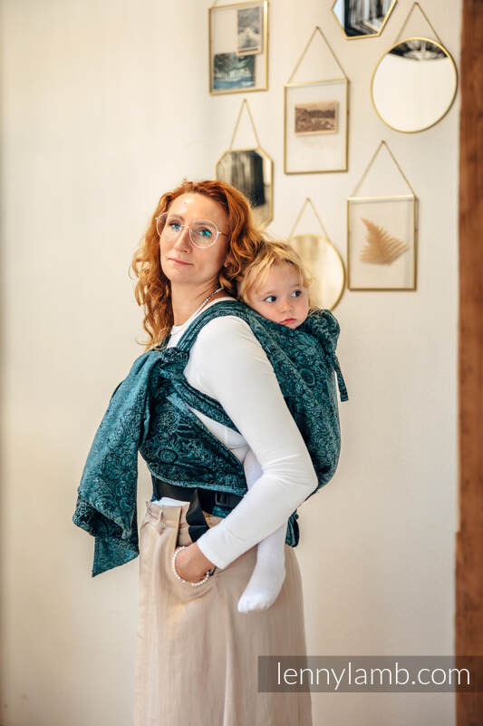 LennyHybrid Half Buckle bæresele, Preschool størrelse,  51% bomull 49% silke - WILD WINE - IVY