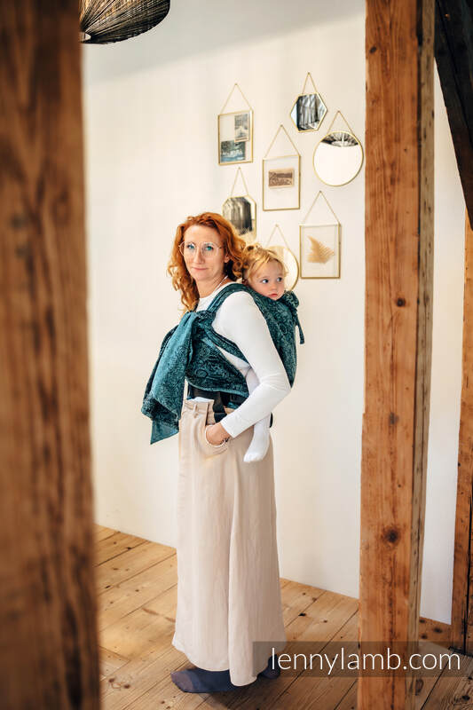 LennyHybrid Half Buckle bæresele, Preschool størrelse,  51% bomull 49% silke - WILD WINE - IVY