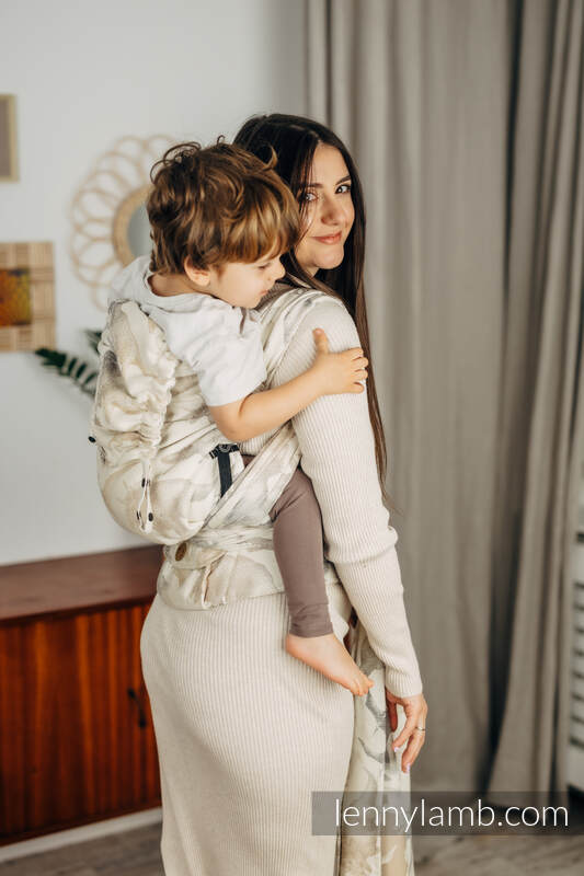 LennyHybrid Half Buckle bæresele, Preschool størrelse, 100% bomull- JURASSIC PARK - ICE DESERT